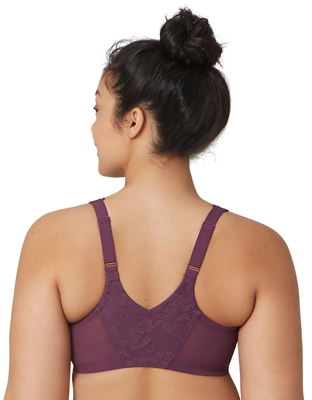 Lacey T-back Front Close Wonderwire Bra - Plum