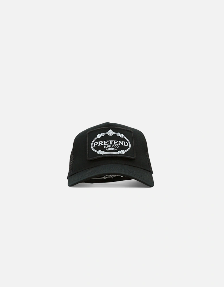 Pretend High Fashion Milan Patch Trucker Cap - Black