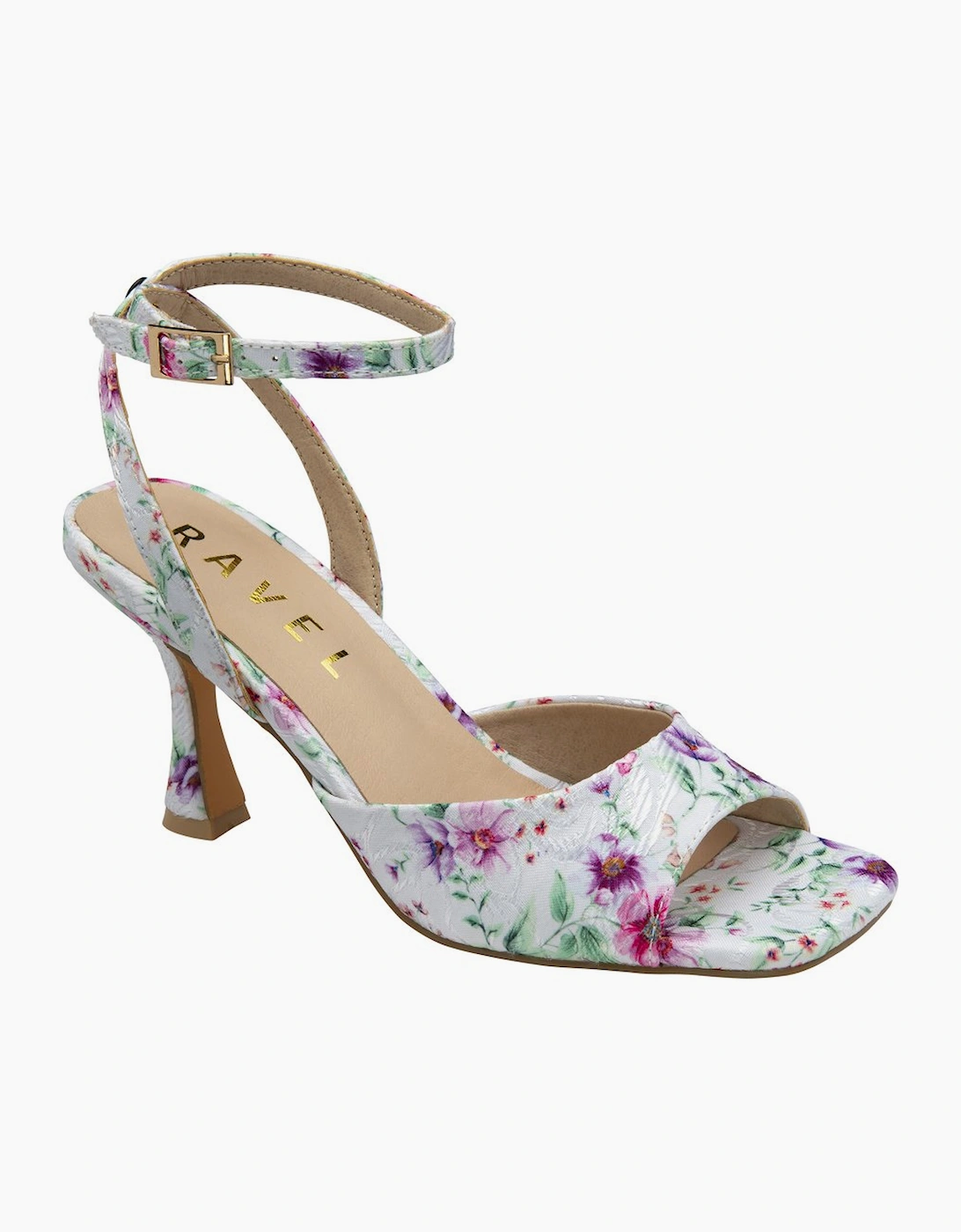 Ravel Women's White Floral Synth Holms Sandals - Size 5