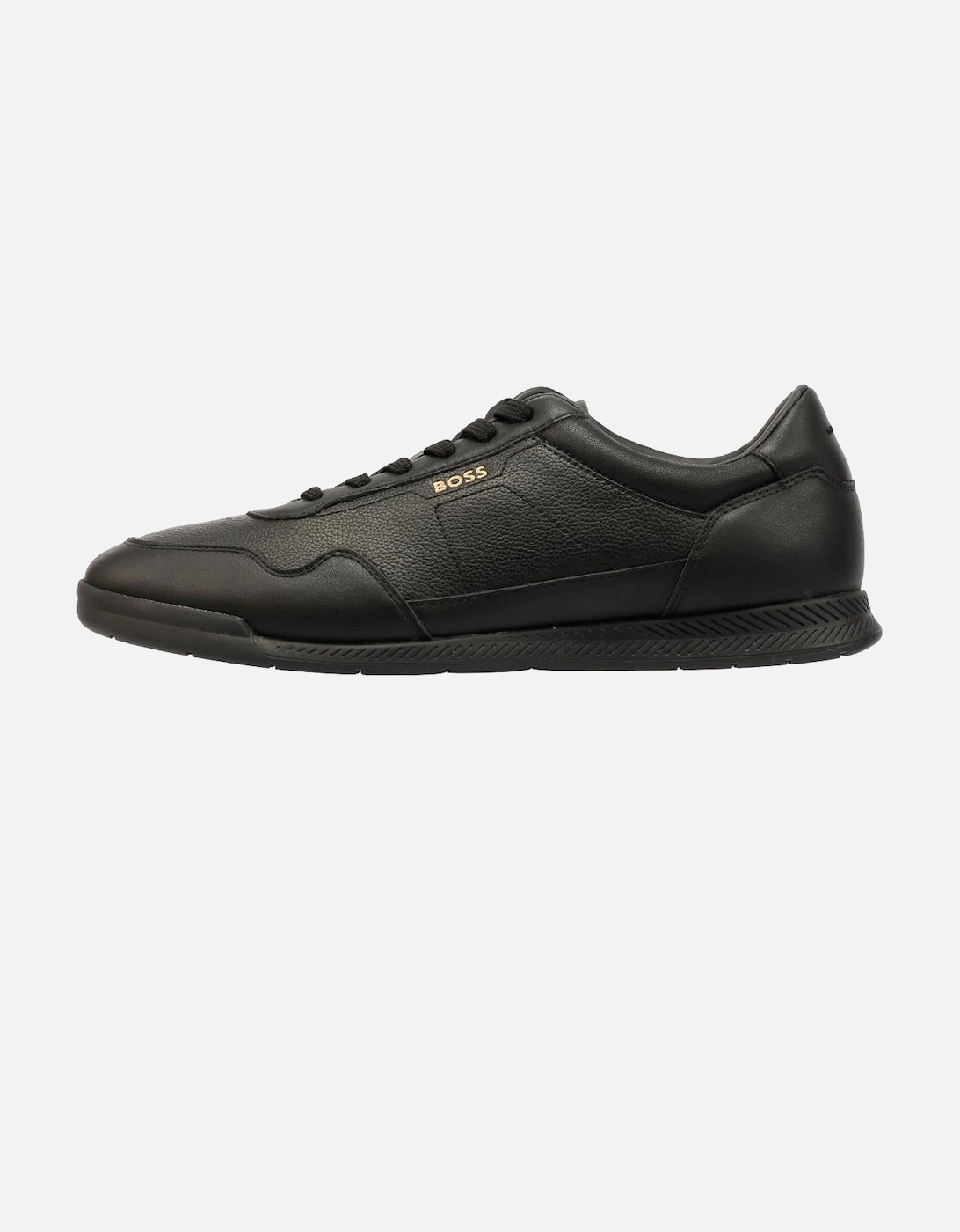 Boss Titanium Leather Men's Black Trainers