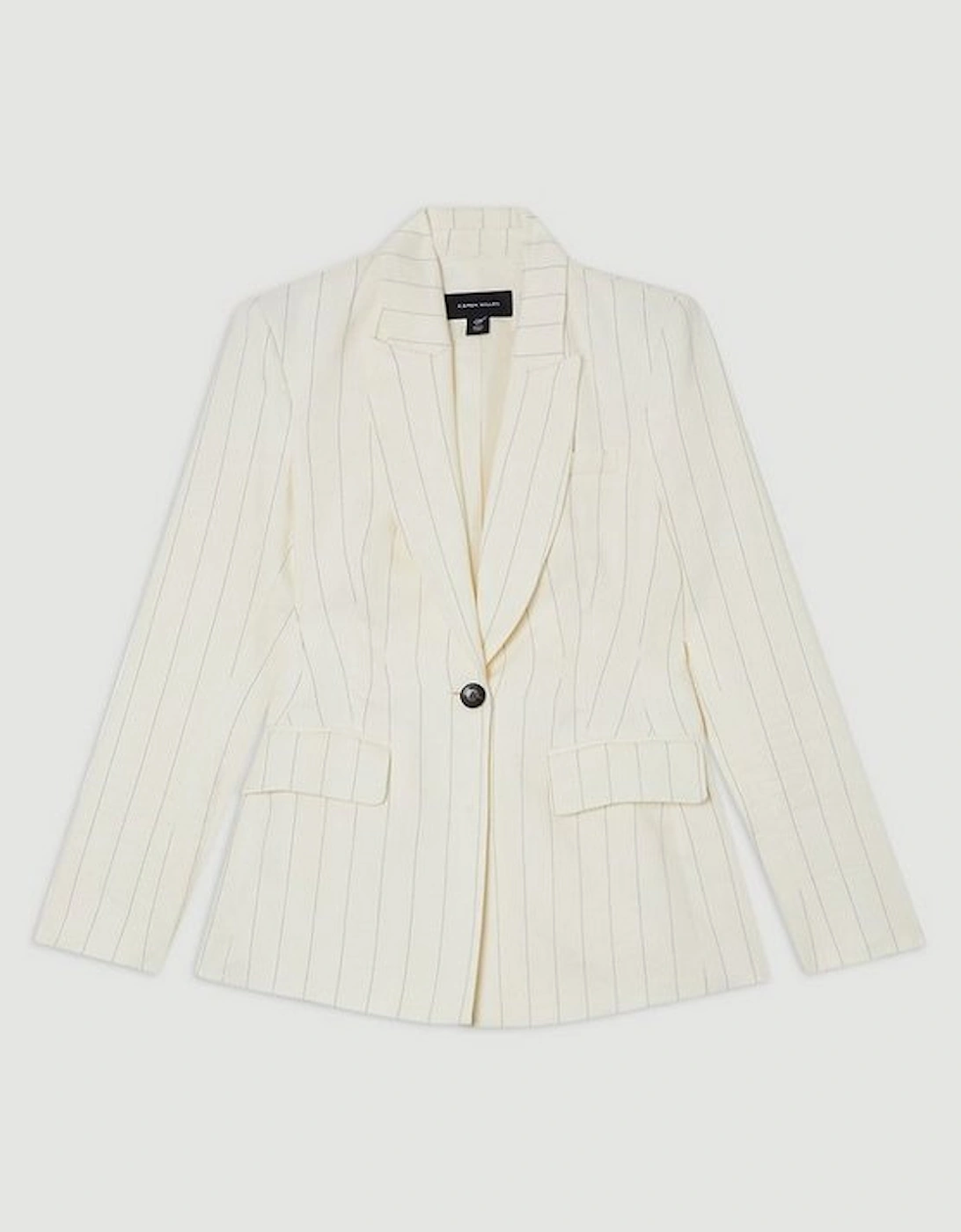 Premium Linen Viscose Pinstripe Tailored Jacket