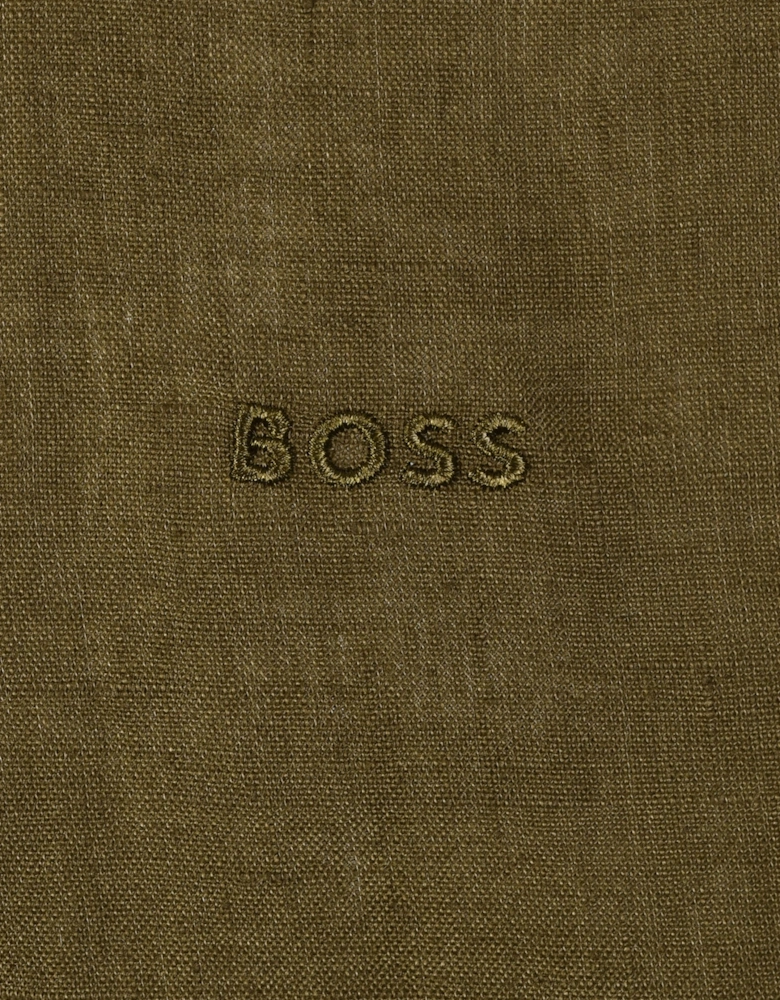 Boss H-roan-bd-e-c1-243 Linen Shirt Dark Green