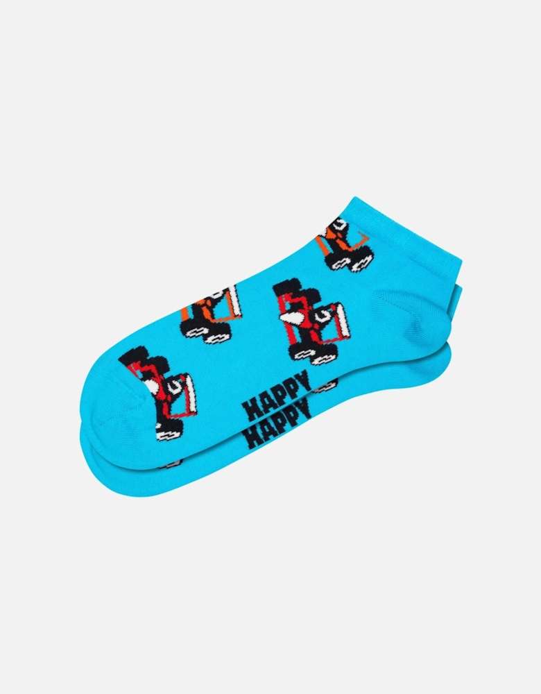 2-pack Racing Low Socks, Turquoise/Red