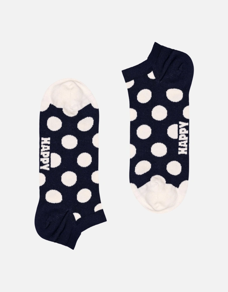 2-pack Big Dot Stripe Low Socks, Navy/White