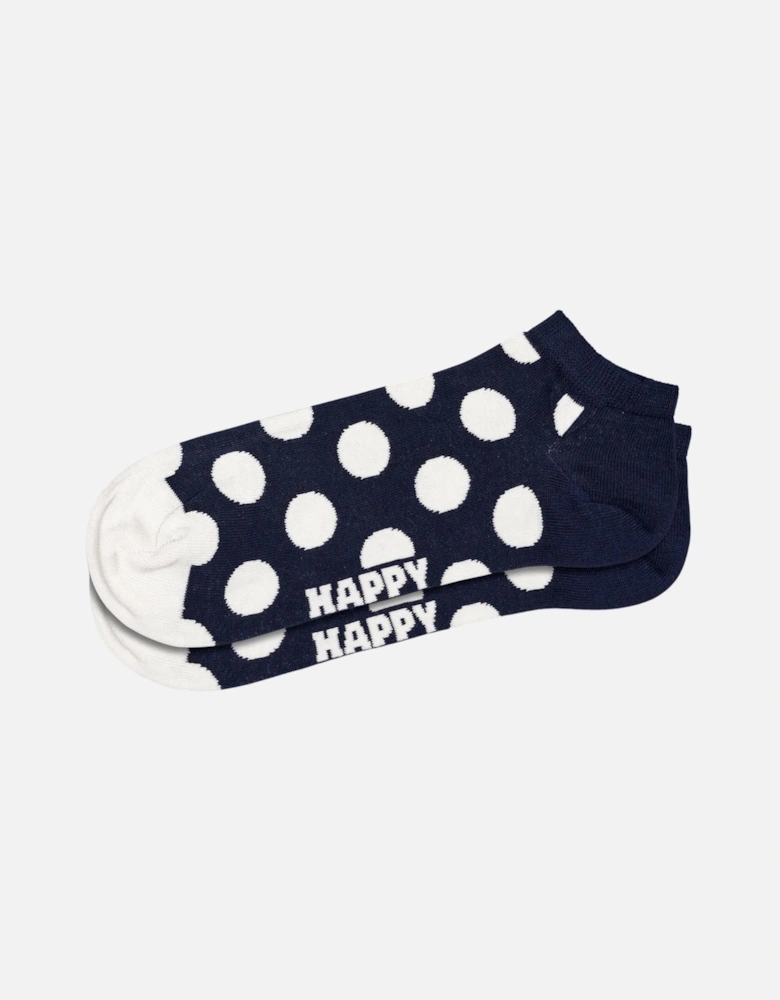 2-pack Big Dot Stripe Low Socks, Navy/White