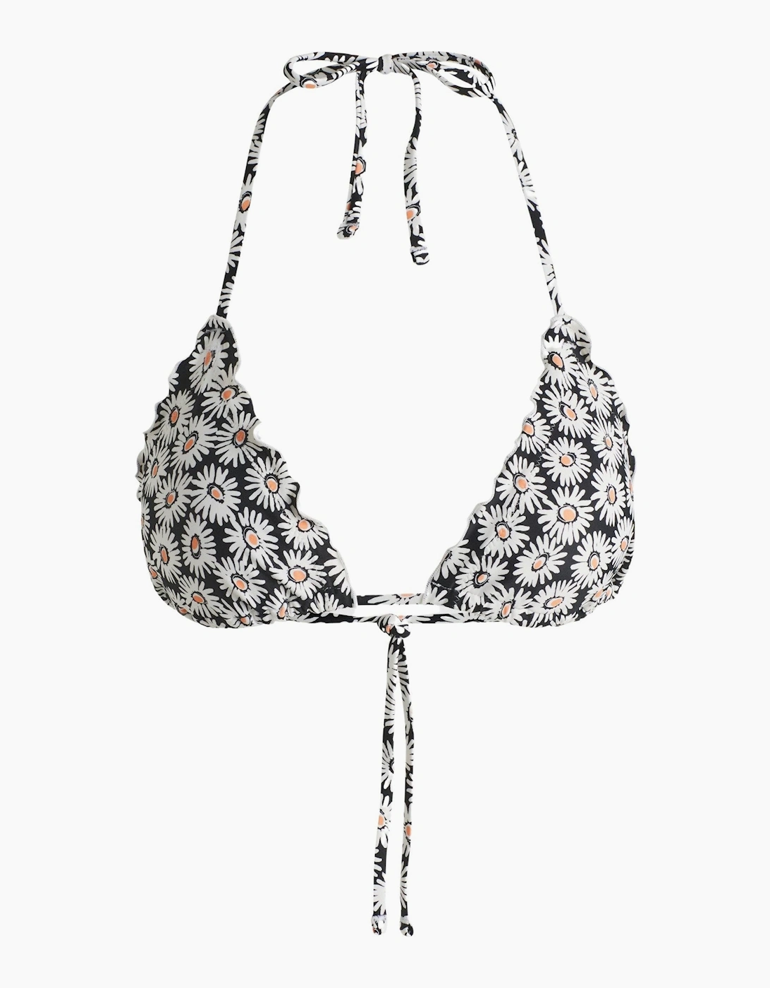 Hugo Boss Women's White Ditsy Daisies Ruffle Bikini Top, - Size: M