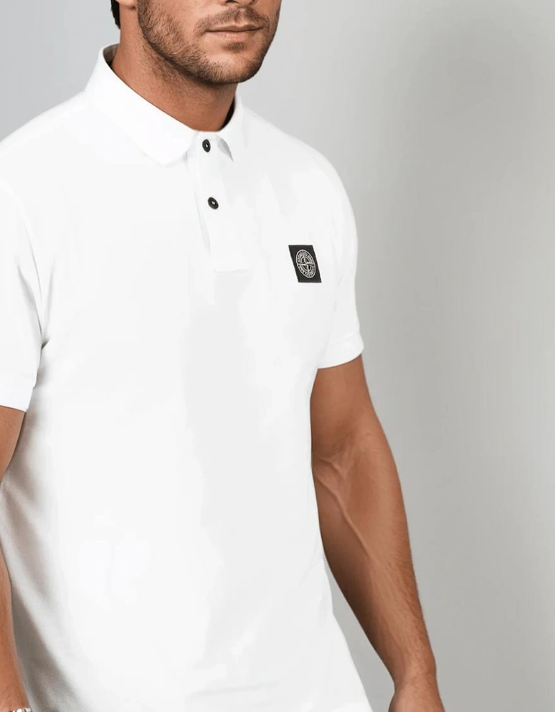 Compass Badge Polo T-Shirt Slim Fit White