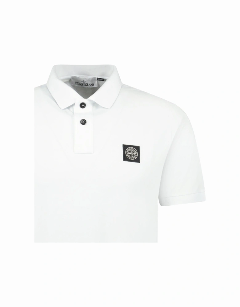 Compass Badge Polo T-Shirt Slim Fit White