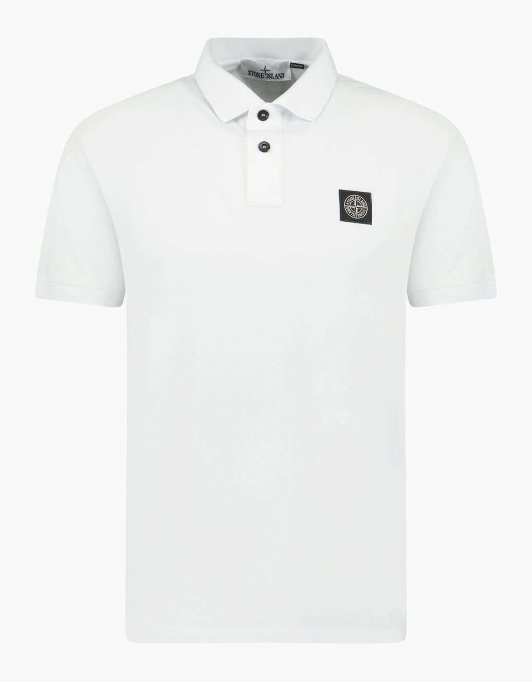 Stone Island Men's Stone Island Compass Badge Polo T-Shirt Slim Fit White