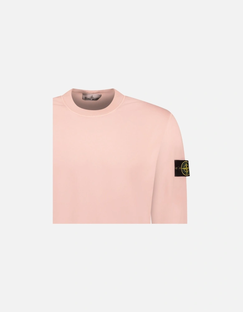 Ribbed Detailed Crewneck Sweatshirt Antique Rose
