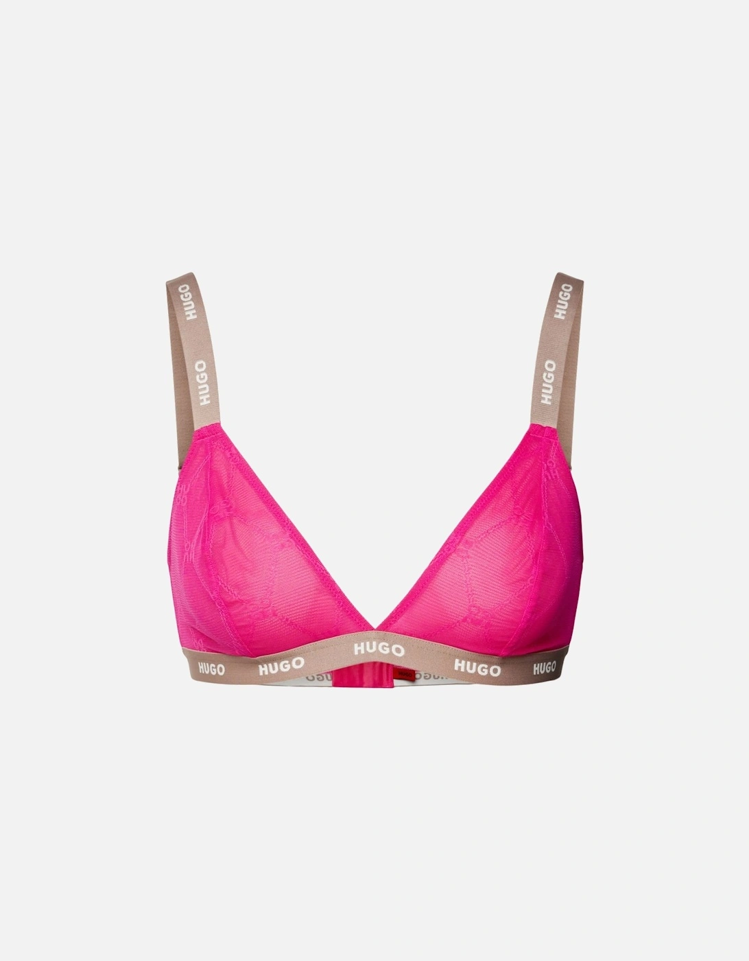 Sporty Logo Lace Triangle Bra, Bright Pink, 4 of 3