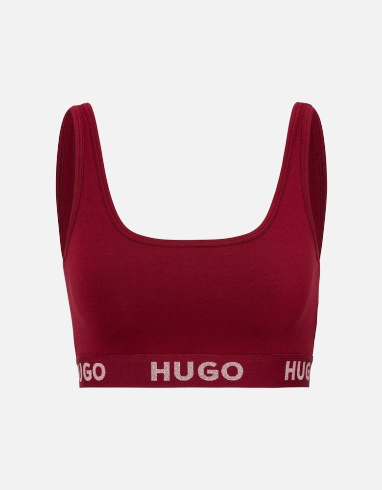 Sporty Logo Bralette, Burgundy