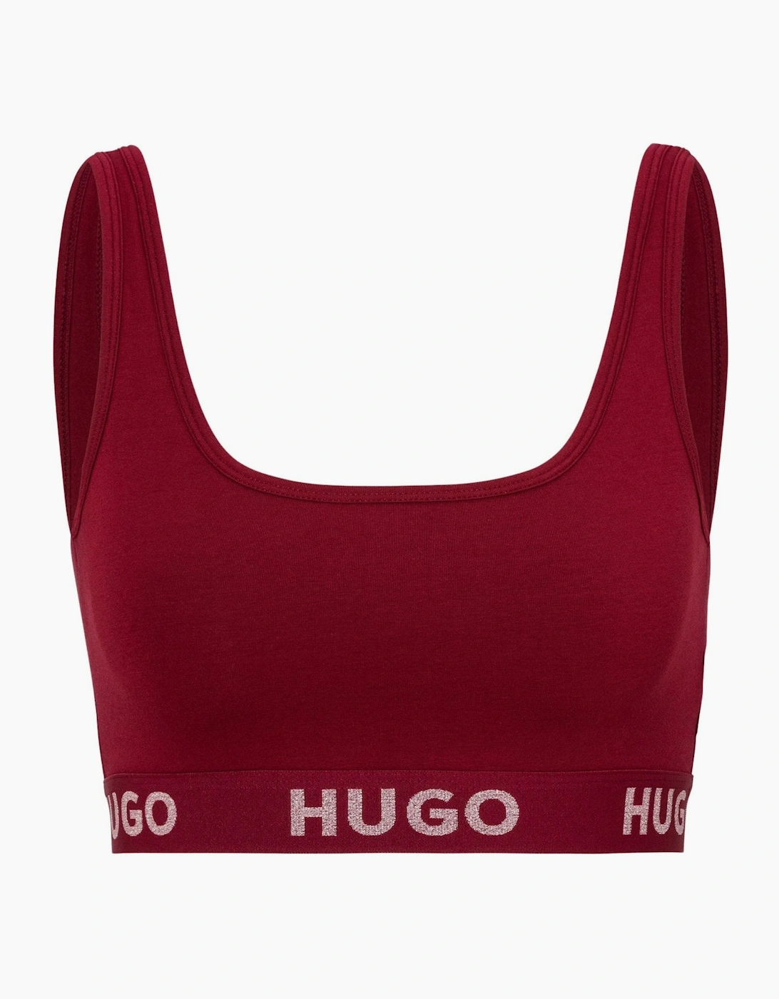 Hugo Boss Women's Sporty Logo Bralette, Burgundy - Red - Size: 14