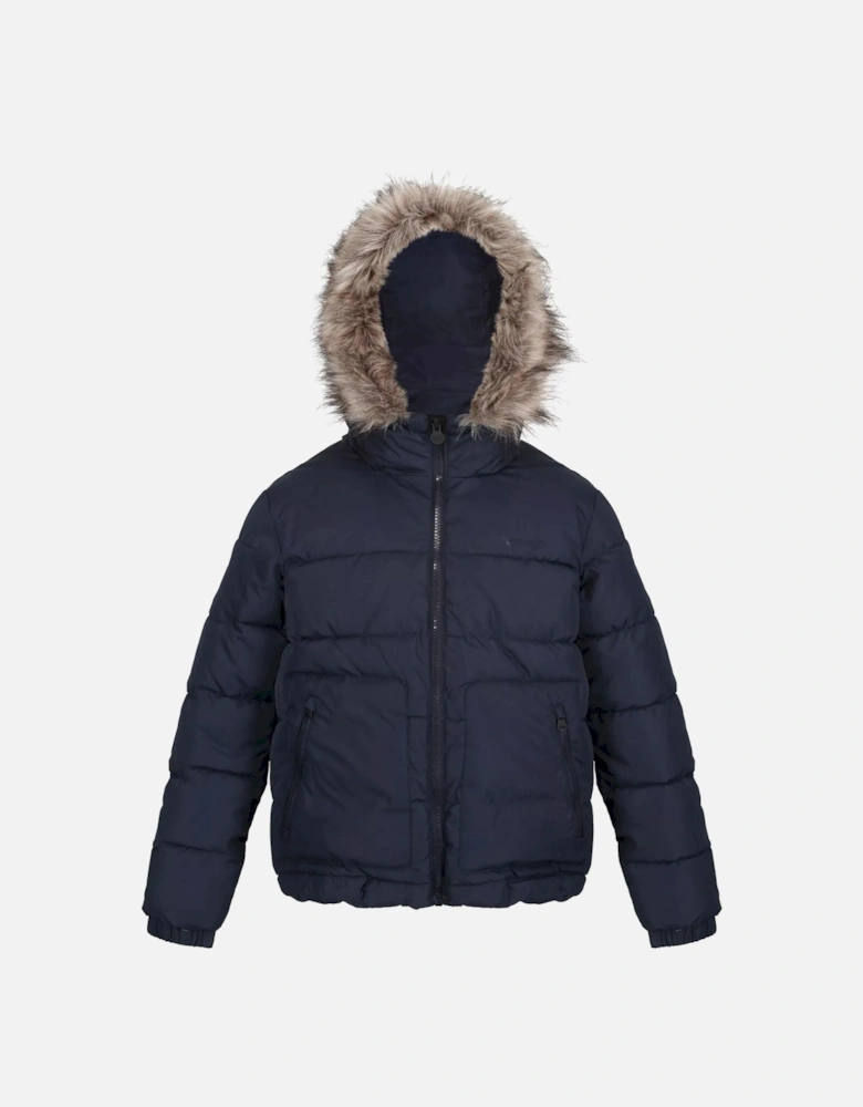 Childrens/Kids Faux Fur Trim Parka