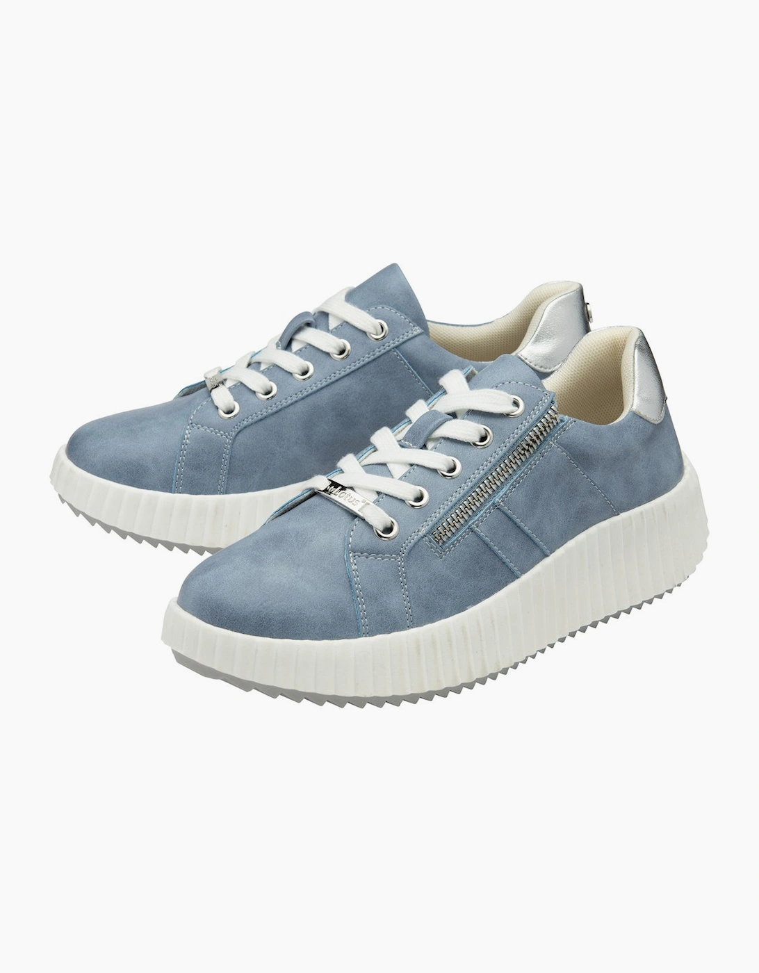 Lotus Women's Blue 'Kora' Zip-Up Fashion Trainers In | : Size 6 - Image 3
