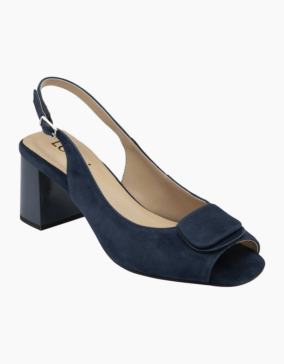 Lotus Women's Navy Josefa Suede Slingback Court Shoes - Image 2