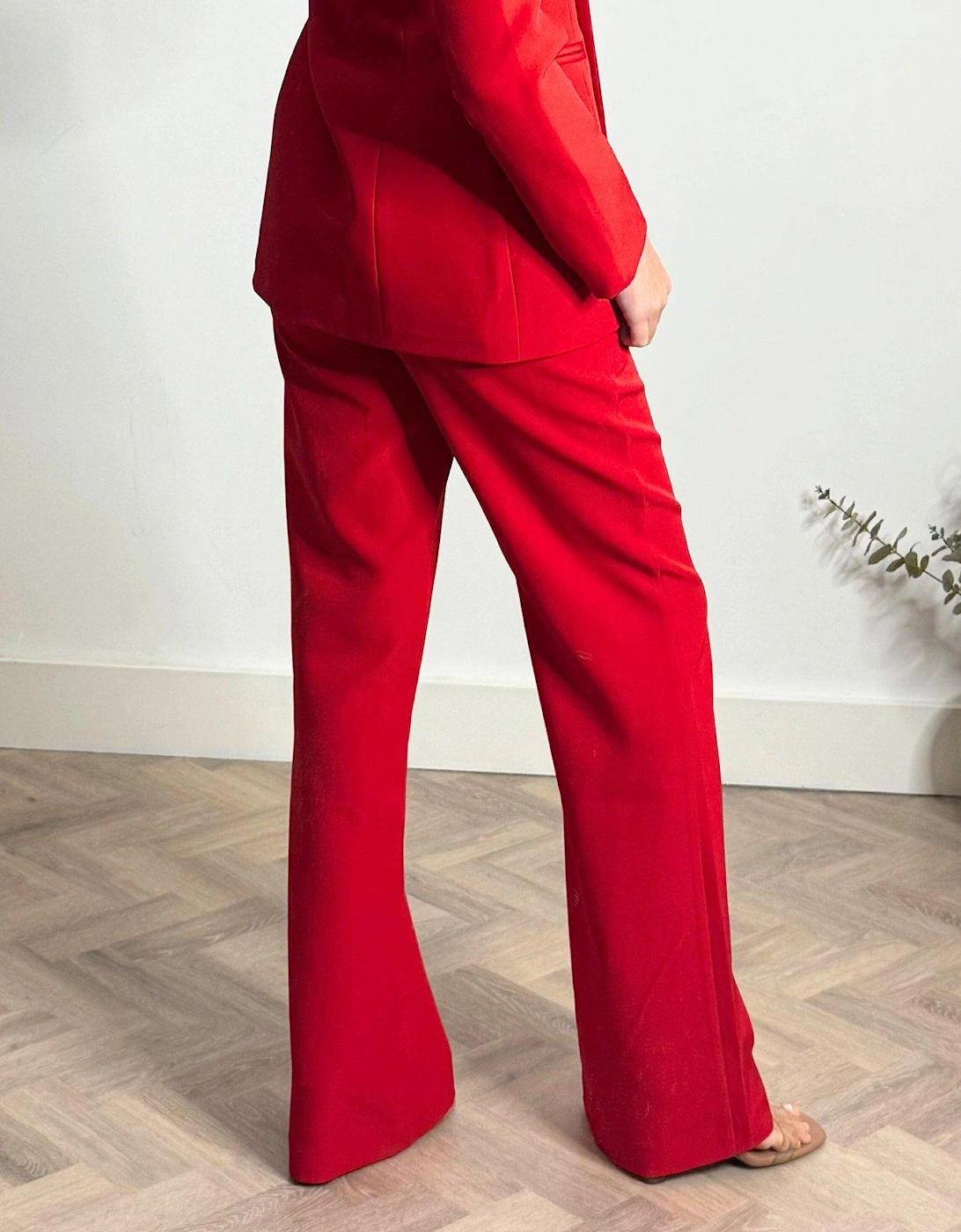 Flared Leg Trouser - Red