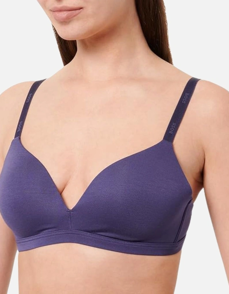 CI Logo Padded Triangle Bra, Dark Purple