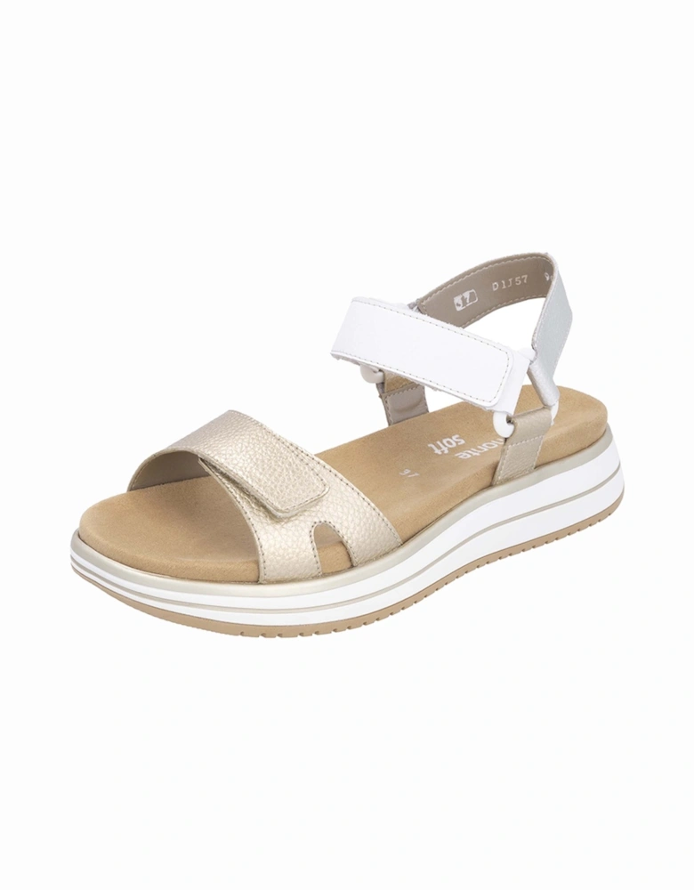 D1J57-90 Women's Sandals Gold/White/Silver