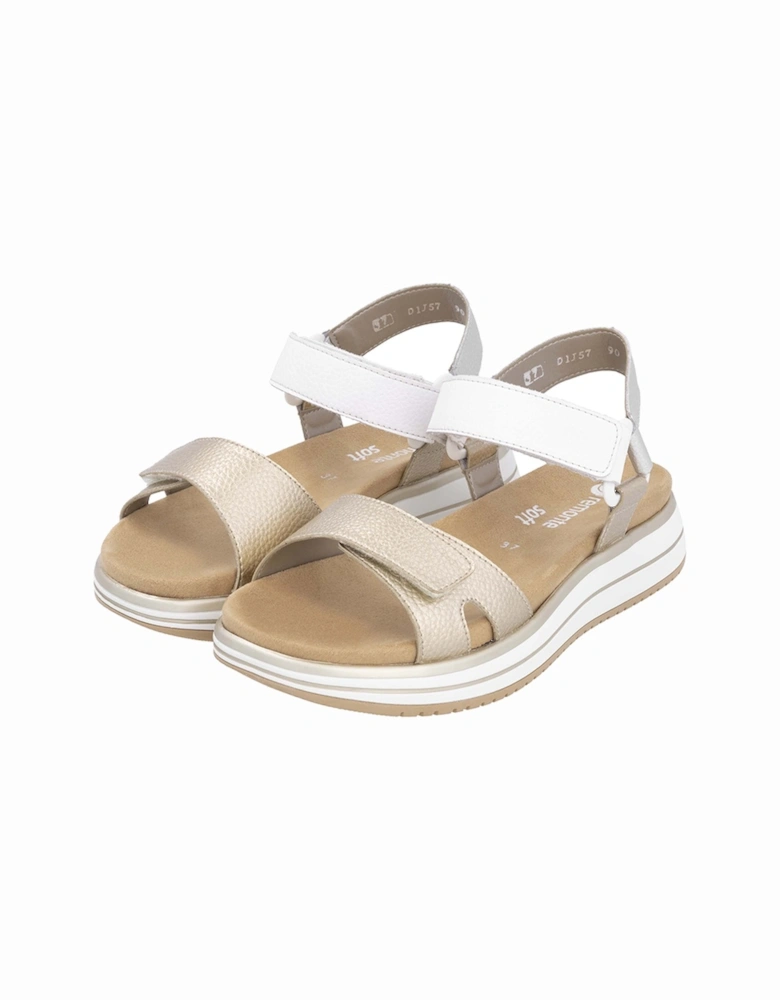 D1J57-90 Women's Sandals Gold/White/Silver