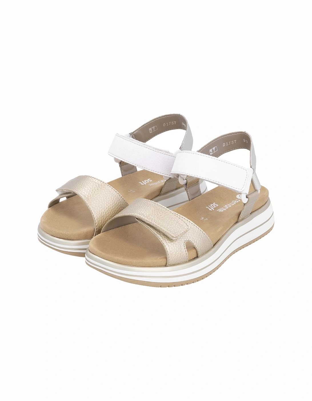 D1J57-90 Women's Sandals Gold/White/Silver