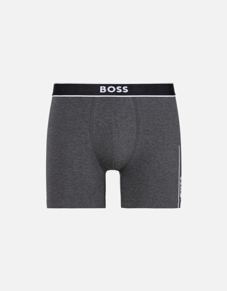 24 Side Logo Boxer Brief, Charcoal Grey