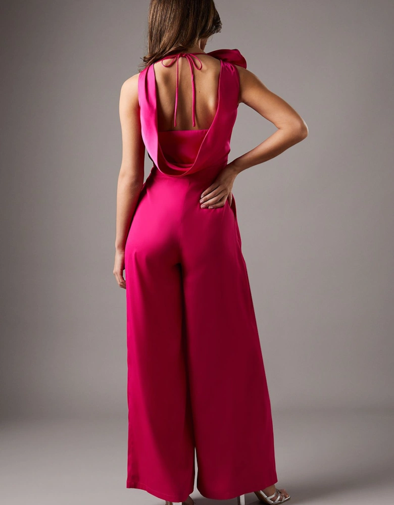 Corsage Cowl Back Jumpsuit