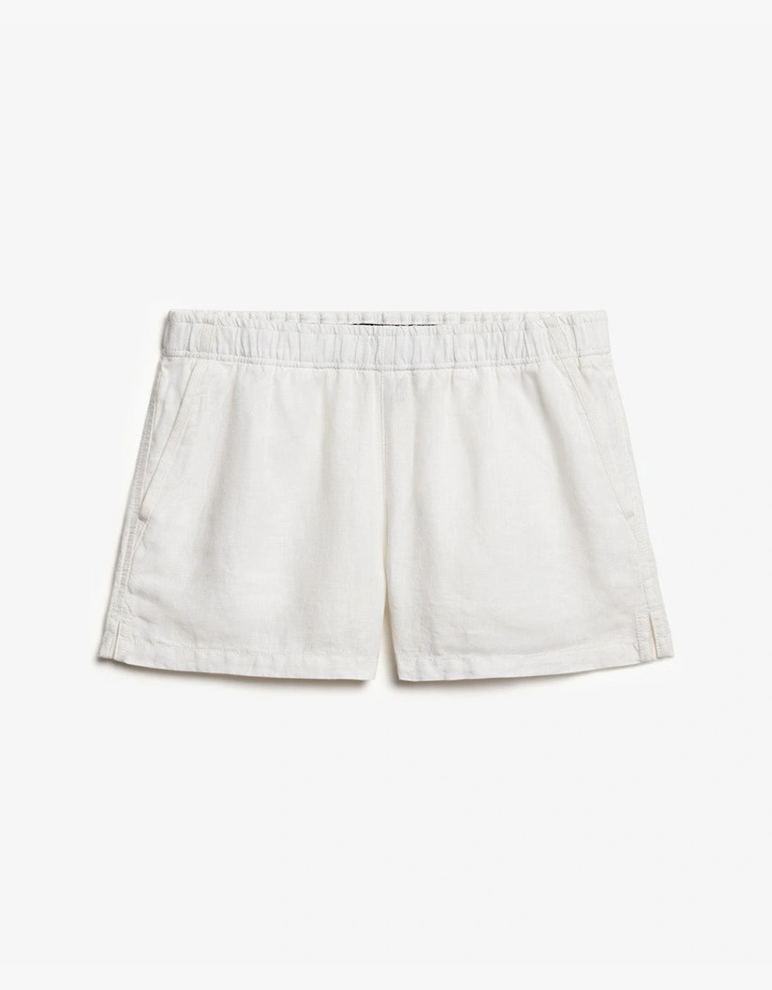 Women's Linen Drawstring Short White