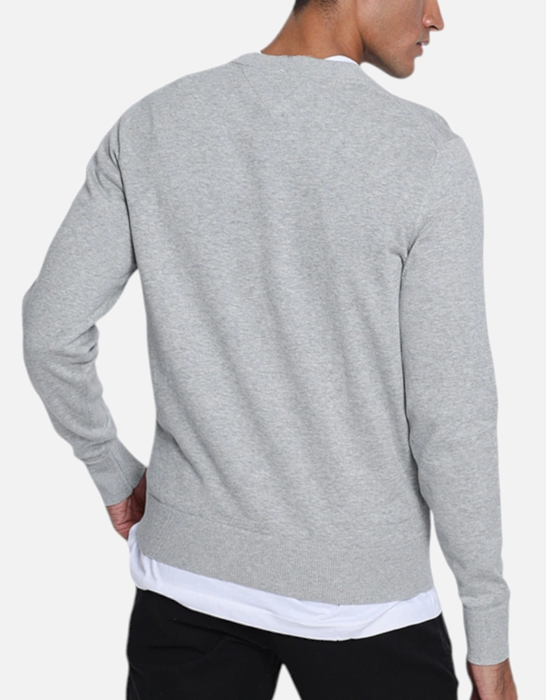 Mens Sweatshirt Signature Embossed Logo Fleece Pullover Crew Neck