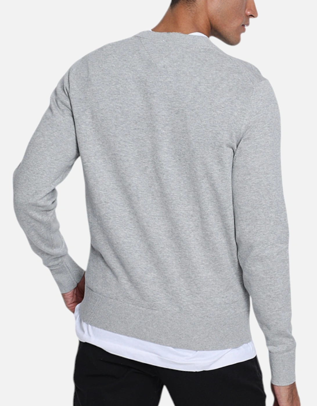 Mens Sweatshirt Signature Embossed Logo Fleece Pullover Crew Neck