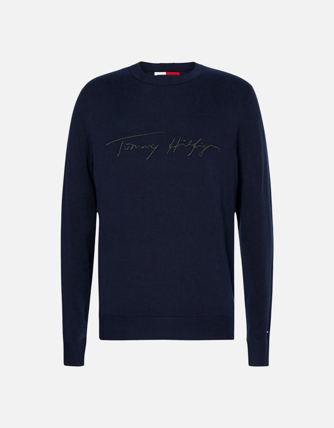 Mens Sweatshirt Signature Embossed Logo Fleece Pullover Crew Neck