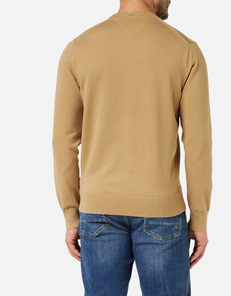 Mens Sweatshirt Signature Embossed Logo Fleece Pullover Crew Neck