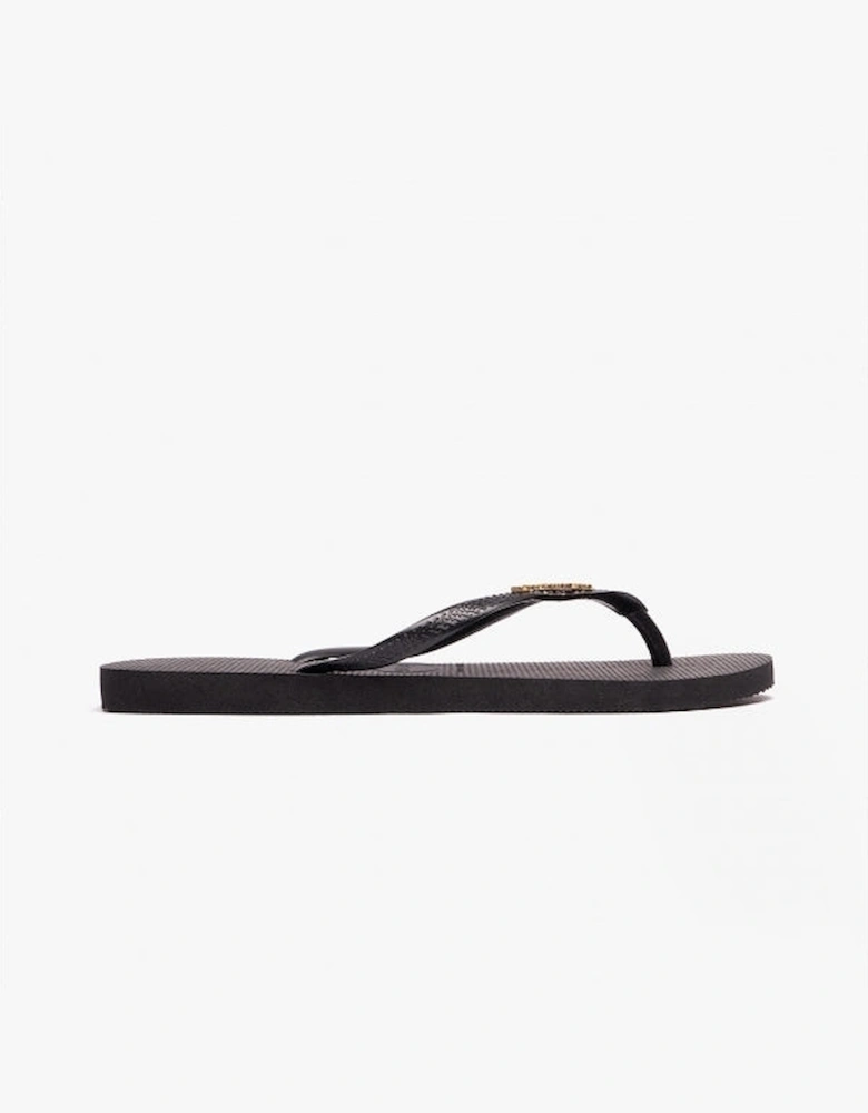 HAV SLIM LOGO METALLIC Womens Flip-Flops Black/Gold