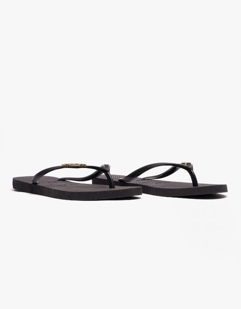 HAV SLIM LOGO METALLIC Womens Flip-Flops Black/Gold