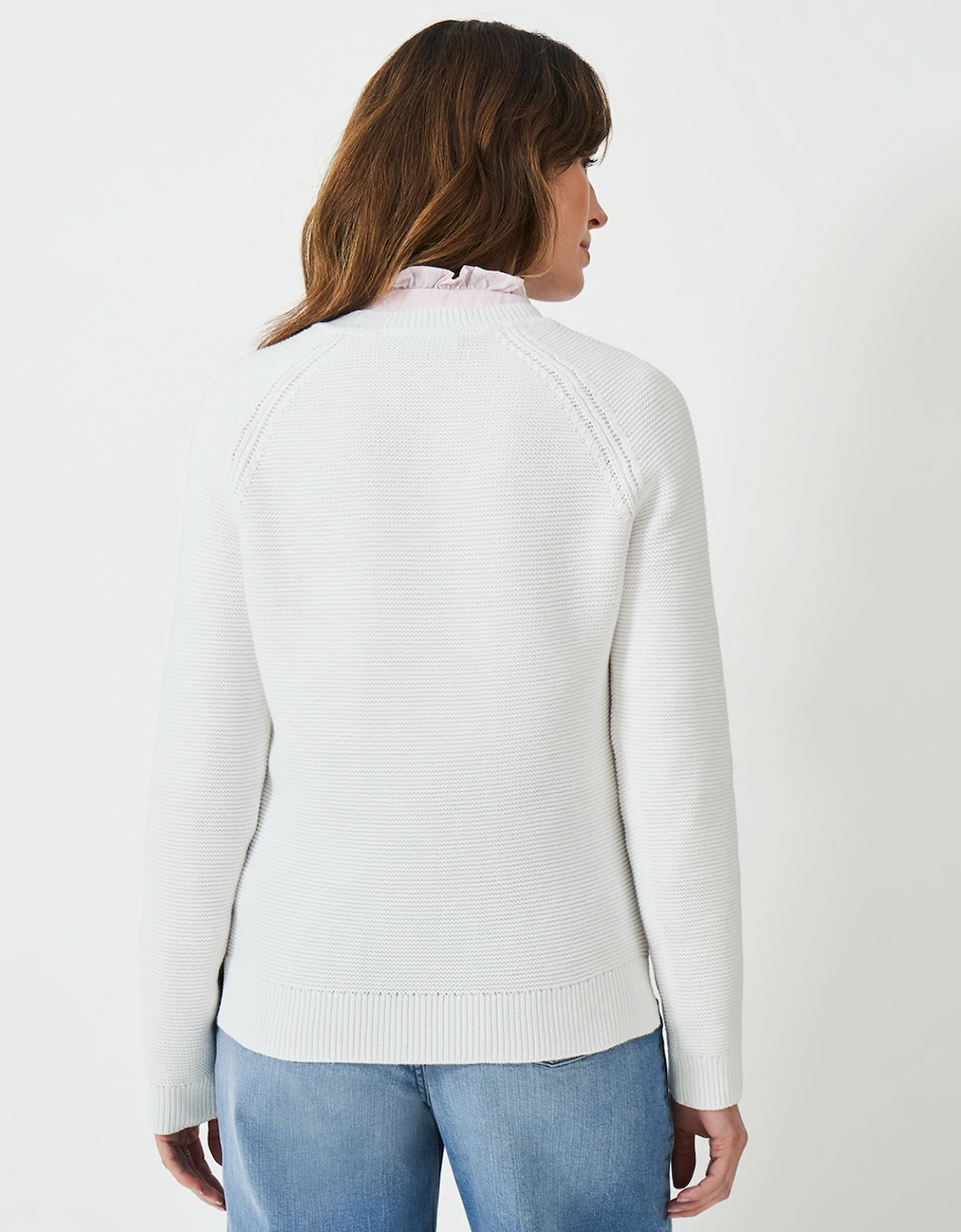 Women's Cotton Stitch Jumper White Linen