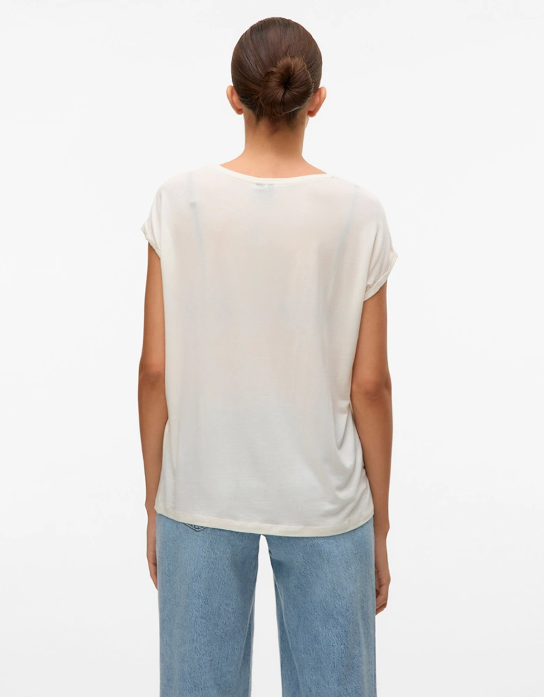 Ava Plain Short Sleeve Top Snow White