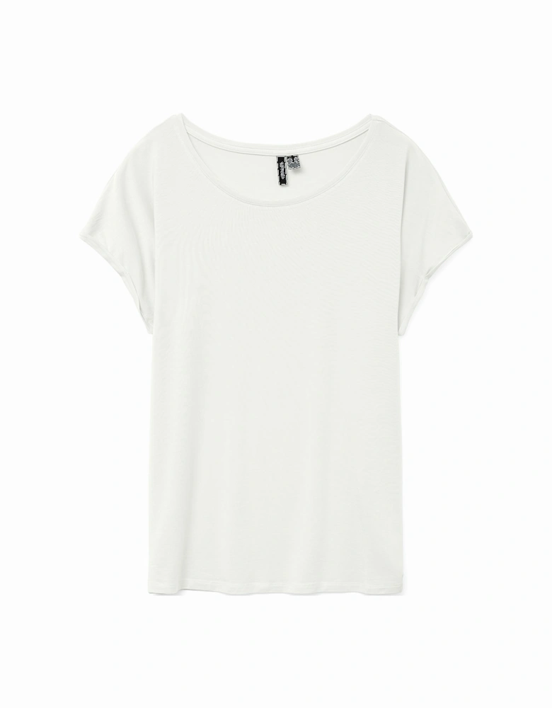 Ava Plain Short Sleeve Top Snow White