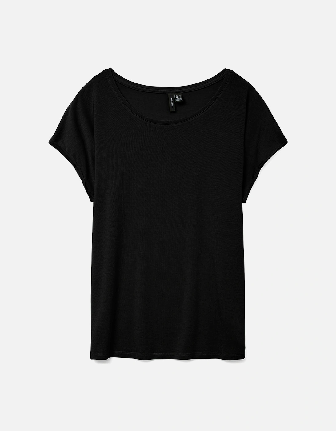 Ava Plain Short Sleeve Top Black