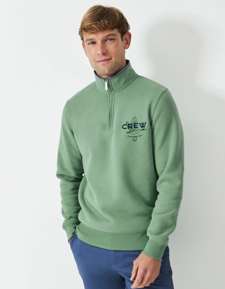 Men's Duck Graphic 1/2 Zip Sweat Feldspar