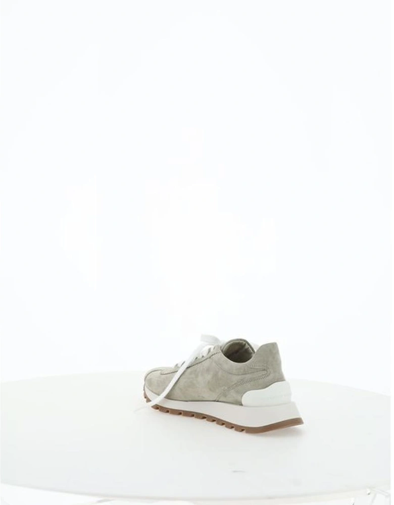 Suede Calfskin Sneakers with Jewel Detail Women - Gray