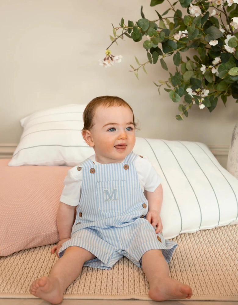 Boys Blue Stripe Romper Set