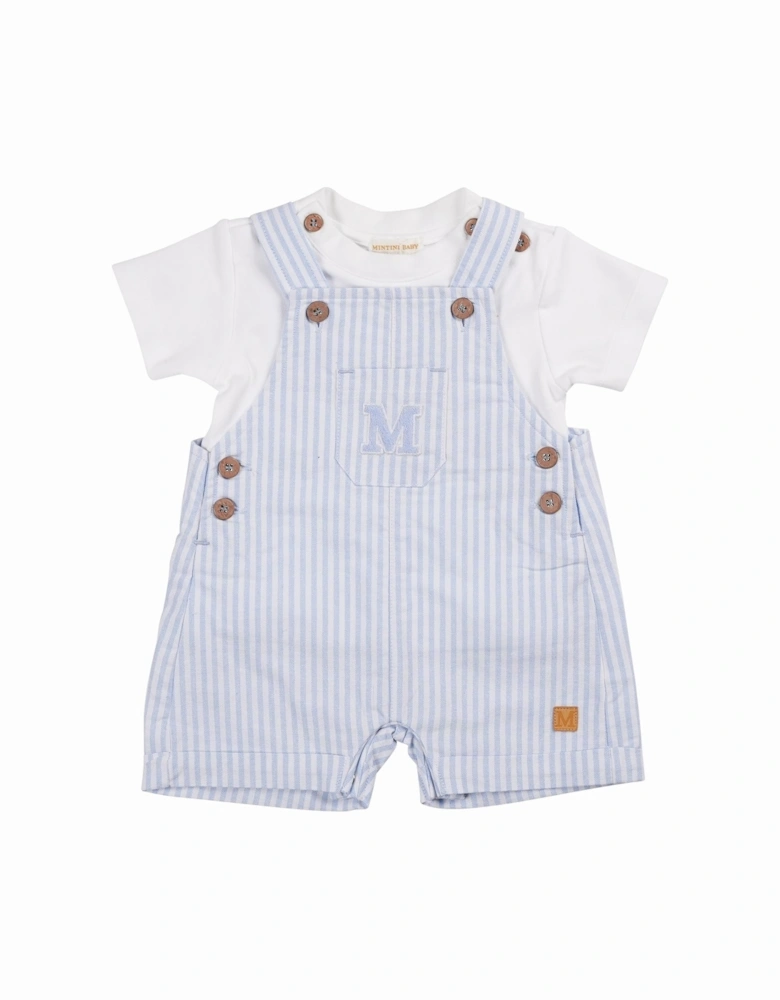 Boys Blue Stripe Romper Set