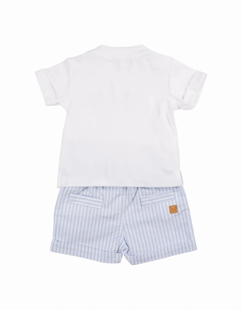 Boys Blue Stripe Short Set.