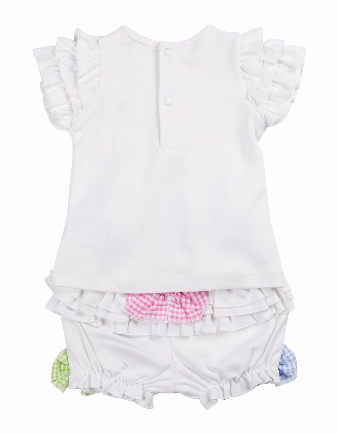 Girls White Jersey Multi Bows Jam Pant Set