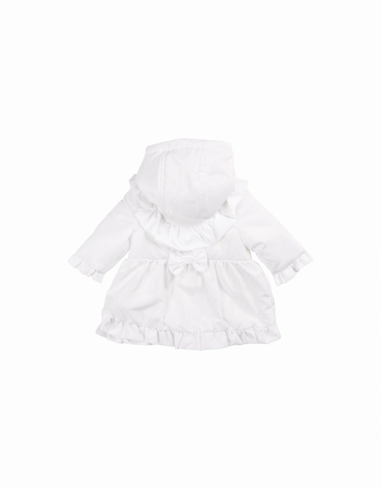 Girls White Frill Summer Coat