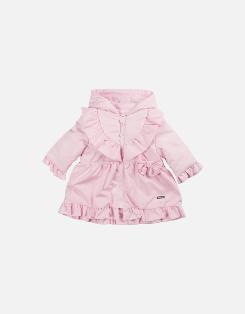 Girls Pale Pink Frill Summer Coat