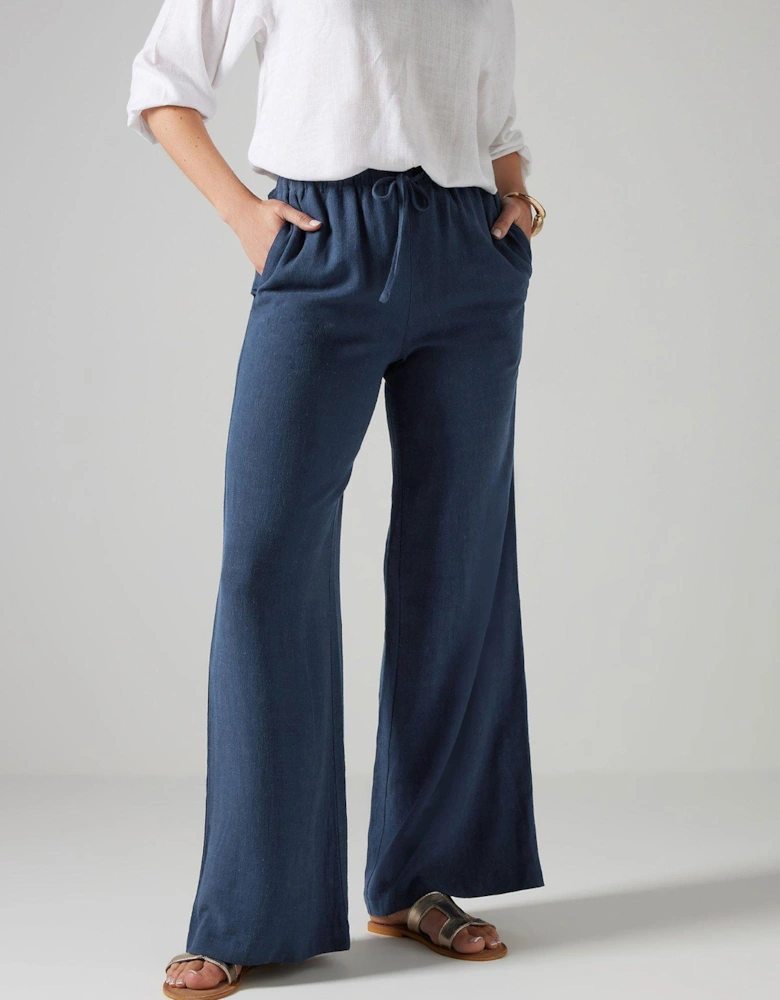 Tall Linen Blend Wide Leg Trouser 36"