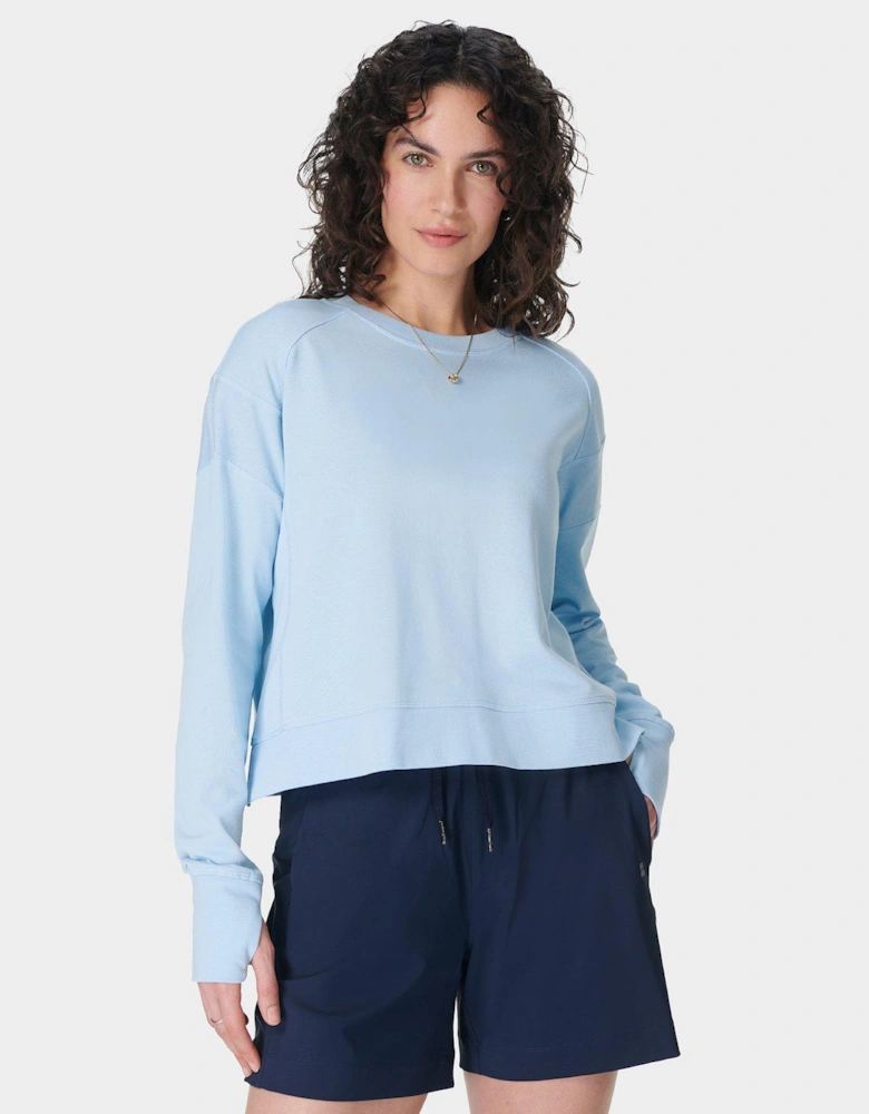 Womens Training After Class Crop Sweatshirt - Blue