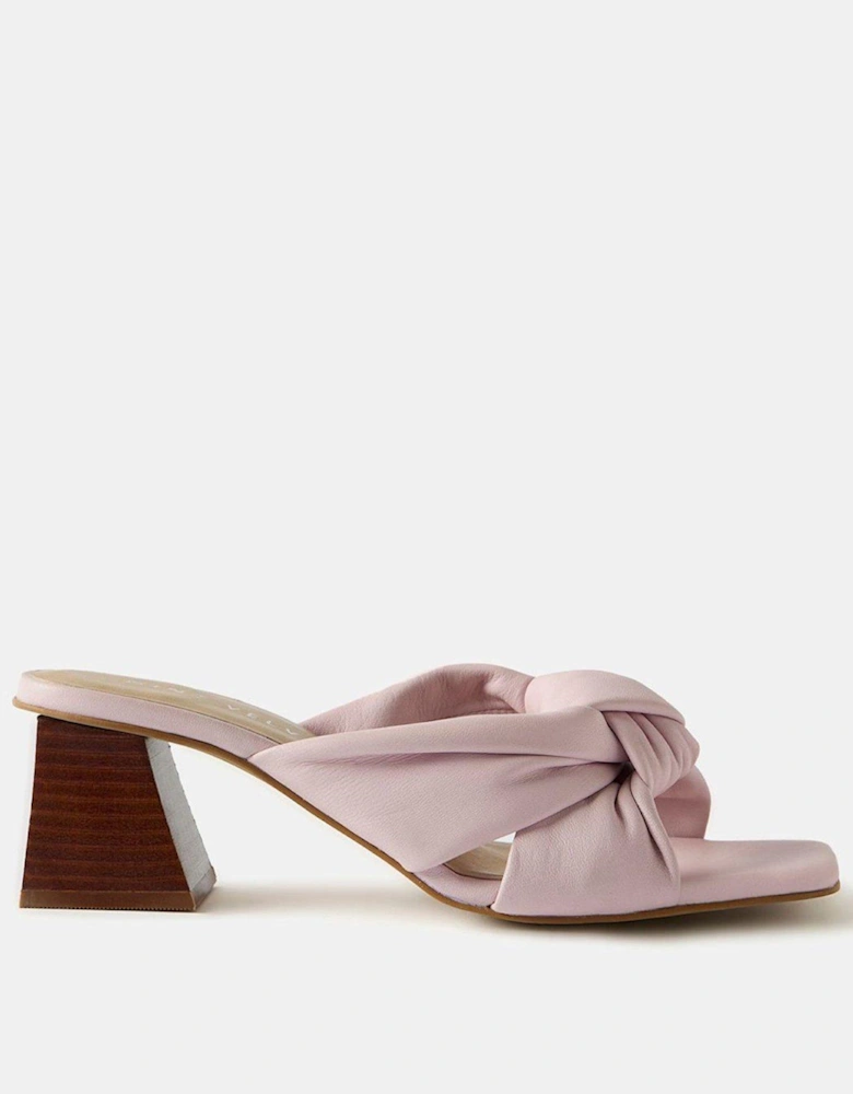 Jen Pink Leather Knot Heels