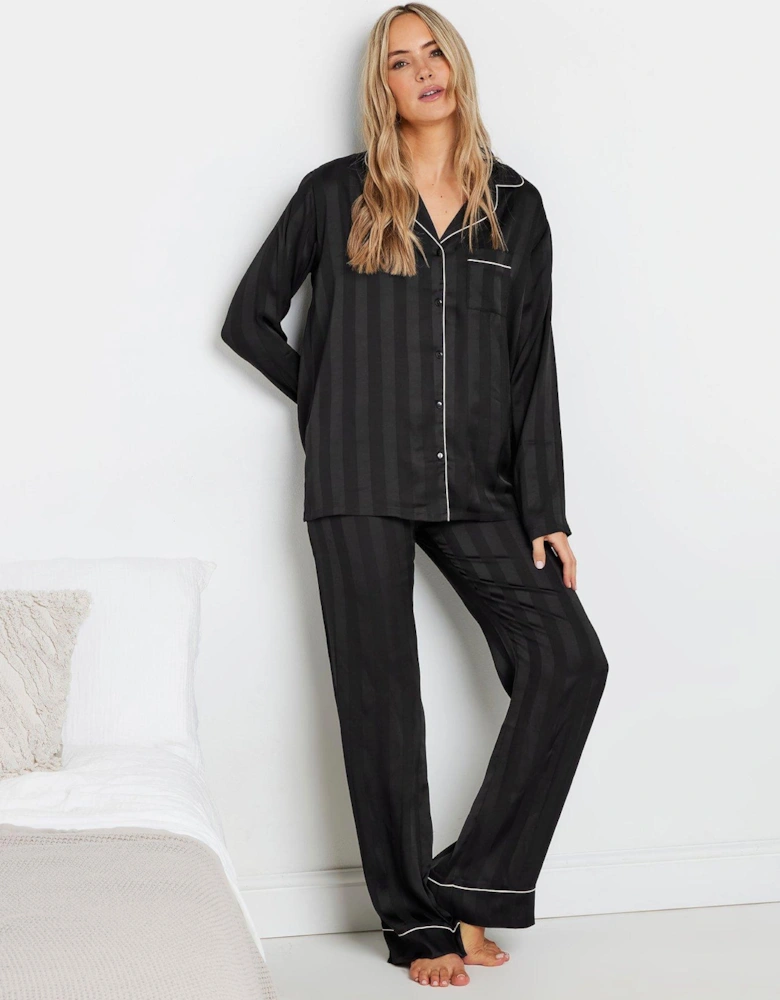 Tall Jacquard Stripe Satin Pj Set